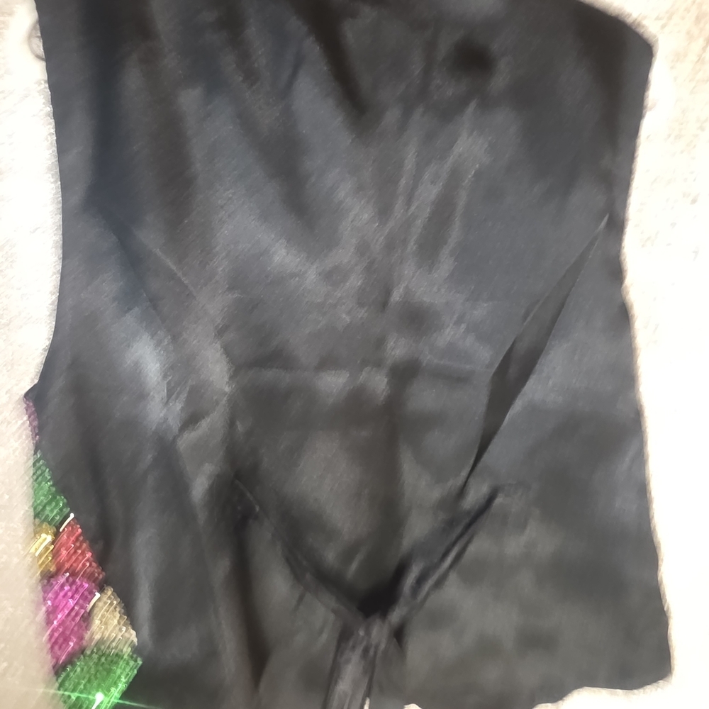 Vibrant Sequin Vest with Black Trim - Picture 8 of 8